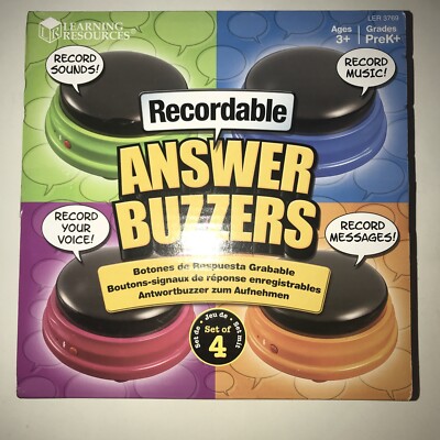 4 Boxes New Learning Resources Recordable Answer Buzzers (16) Subject: Learning