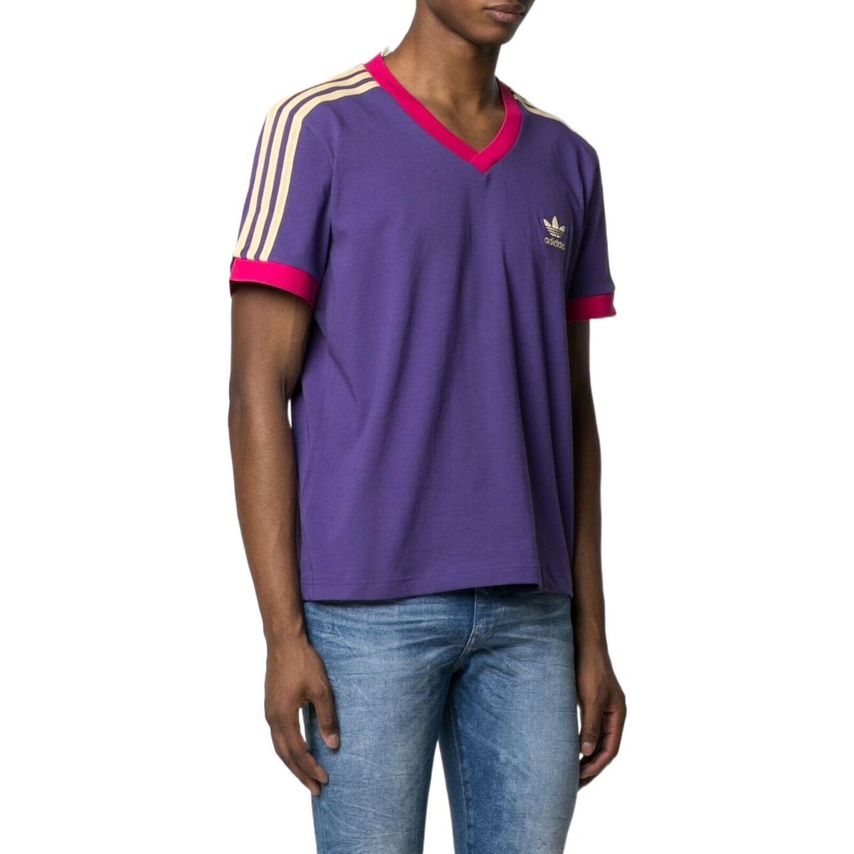 Tシャツ・カットソー adidas ADIDAS BY WALES BONNER T-shirts and Polos Purple adidas x Wales Bonner 70s V-Neck Tee 'Unity Purple' | eBay