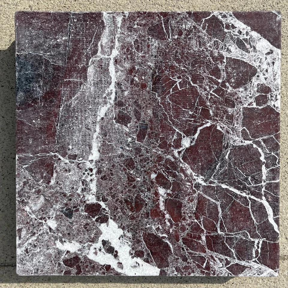 Piso de pedra 12x12 Rosso Levanto azulejo mármore tombado (10 pés quadrados) T-98C - Imagem 2 de 4