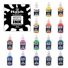 Acrylic INK Set of 16 Colors Bottle 20 ml with Rich Pigments Vibrant Paints