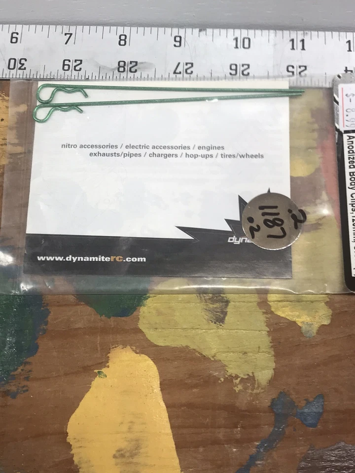 Dynamite 5533 Anodized Body Clips: {120mm X Green X 2pc} NewInPack USA Shipped - Image 2 of 3