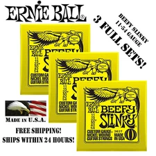 ** 3 SETS! ERNIE BALL BEEFY SLINKY ELECTRIC GUITAR STRINGS 2627 **