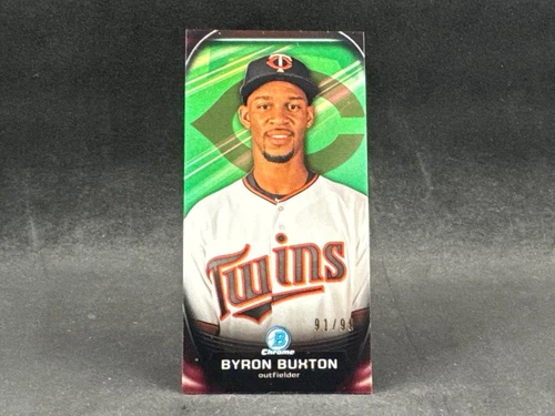 2015 BOWMAN CHROME BYRON BUXTON PP-1 PROSPECT PROFILES MINI GREEN 91/99 TWINS