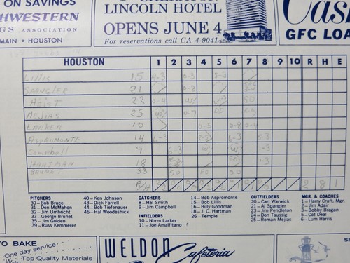 HOUSTON COLT .45s 1962 PROGRAM vs CHICAGO CUBS Ernie Banks Ron Santo 1st SEASON - Picture 5 of 6