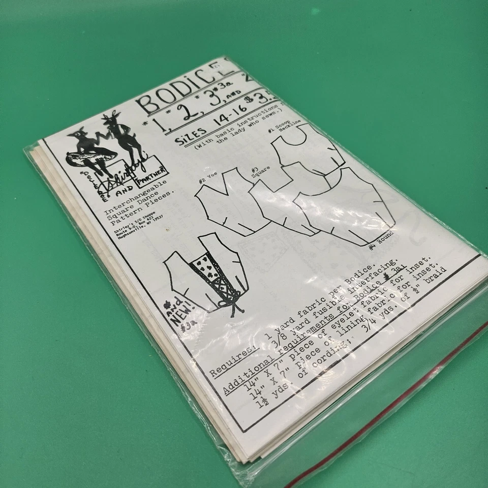 Rare 1950’s Interchangeable Square Dance Pattern Pieces Shirley's AND Partner - Image 3 of 3