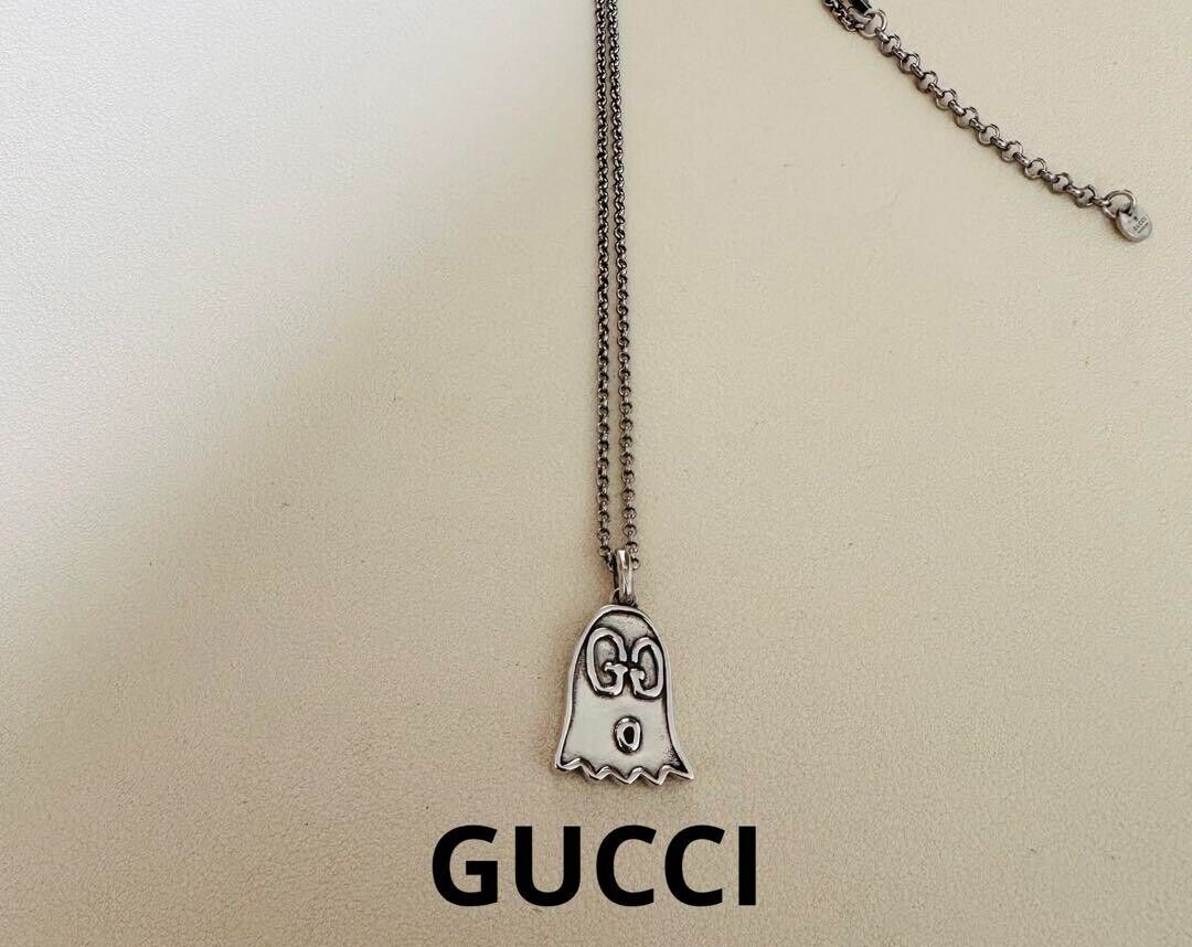 Gucci Ghost Pendant Necklace Silver 925 USED with Box From Gucci Ghost Pendant Necklace Silver 925 USED with Box From