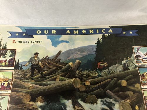 Our America 1943 Classroom Poster;#2 From Raw Material To Workable Product, Coke - Picture 5 of 12
