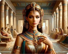 Fantasy Cleopatra Egyptian art AI Design  Novelty Mouse Pad Stunning