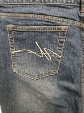 Daisy Fuentes Women Jeans Size 18W Blue Stretchy Plus Stright Fancy Pockets