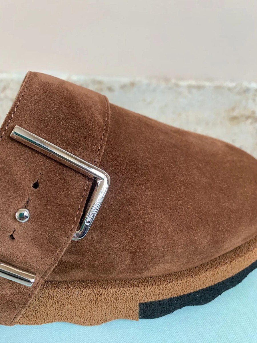 Off-White ,Comfort Leather Slipper in Brown Black BNIB 43 | eBay
