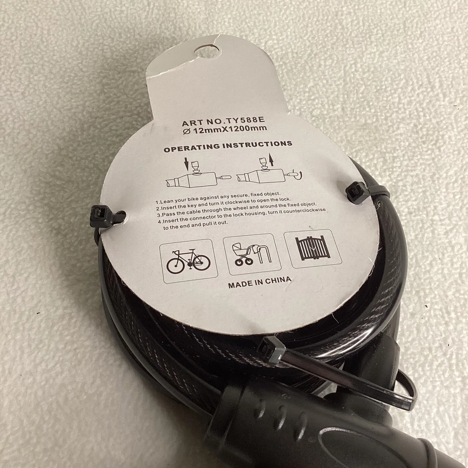 Tonyon TY588E Anti Theft Bike Lock Steel Wire Bicycle Security Cable Locks - Image 4 of 4