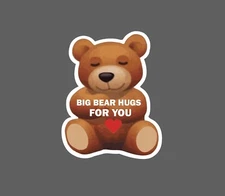 Big Bear Hug Sticker Comfort Waterproof Love Gift NEW
