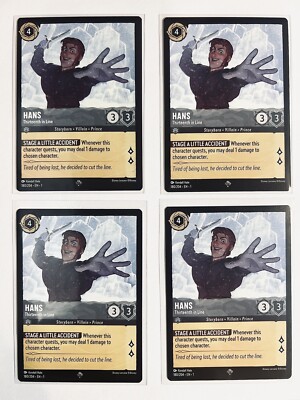 4x (NM) Hans, Thirteenth in Line - Lorcana Super Rare 180/204 - Play Set Of  4