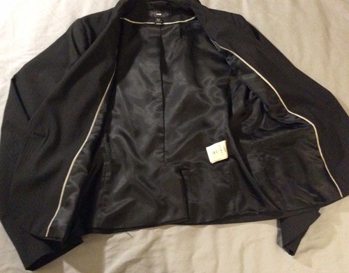 H&M Single Breasted Black Pinstripe Blazer Adult Size 10 - Picture 12 of 12