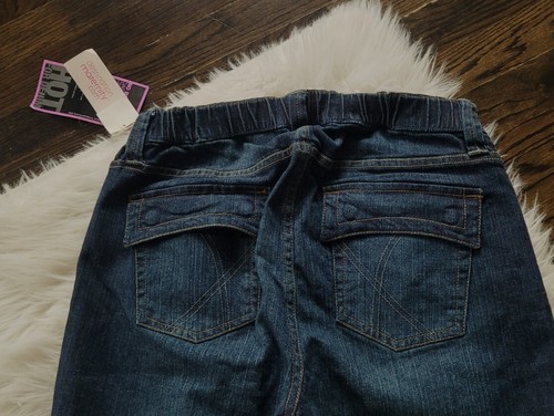 WOMENS MEDIUM MOTHERHOOD MATERNITY DENIM CUFFED CAPRIS - Picture 3 of 5
