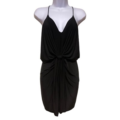 NEW! MISA Los Angeles Domino Short Spaghetti Strap Black Dress Women's Size XS
