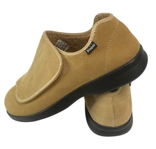 Propet Coleman Suede Leather Comfort Shoe 10.5 XX Camel Brown Hook Loop Mens