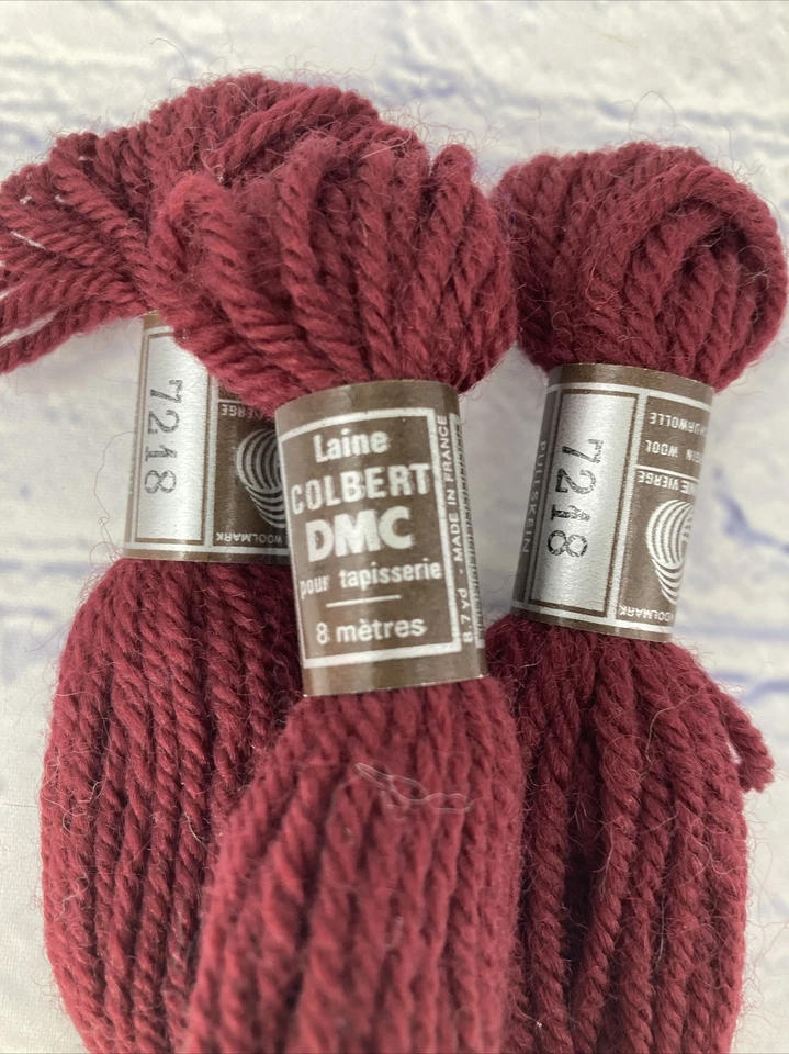 DMC 7218 Madejas Ultra Dk. Rojo Ladrillo Laine Colbert Tapiz Bordado Hilo Lote 3 Foto 3 de 4