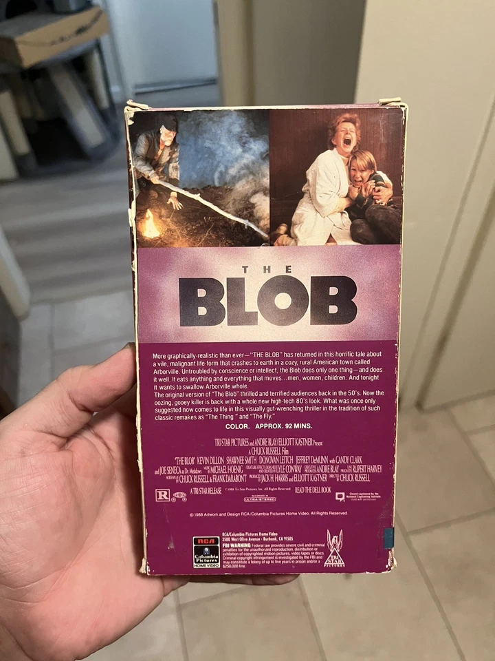 Vintage The Blob (VHS, 1988) Horror Cult Classic Tri Star Pictures Thriller  - Image 2 of 4