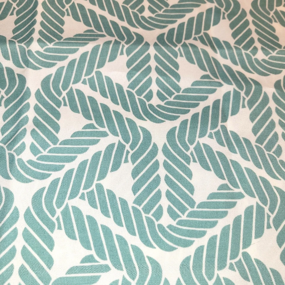 P/K Lifestyles Outdoor Screen Print Fabric Rope Design 54"x51" Cream Green - Image 4 of 4