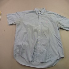 Polo Ralph Lauren Shirt Mens XL Short Sleeve Button Front Blake Checks Blue