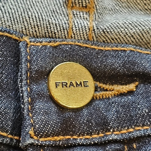 Jeans Frame Denim Le Garcon Crop Boyfriend Covant lavaggio scuro taglia 28 boho elasticizzato - Foto 4 di 19