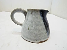 Vintage Studio Art Pottery Creamer Blue and Gray 4 Ounce 3" tall