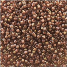 Miyuki Round Seed Beads Size 15/0 Lined Cinnamon Luster 8.2GM-Tube 15-337
