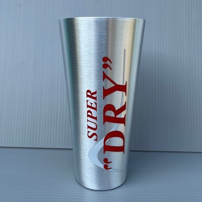 Asahi Beer Mug SUPER DRY  Aluminum Japan In Box Size : 7.0 x 14.5 cm.