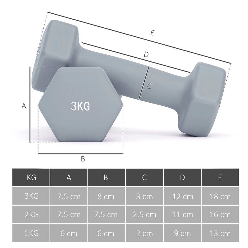 SPORTNOW Dumbbells Set with Storage Rack, 2 x 1kg, 2 x 2kg, 2 x 3kg, Green, photo 3 of 5