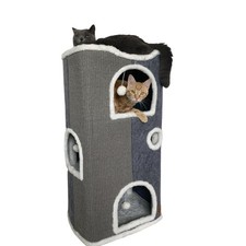 4-Level Cat House for Indoor Cats,Covered Cat Beds and Furniture with Scratch...