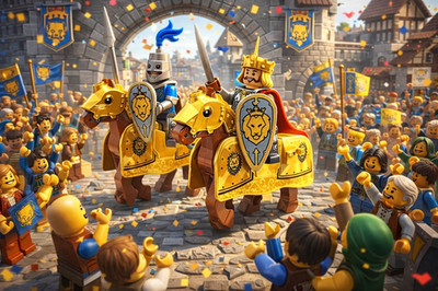  1x Ritter + 1x König Minifigur Baustein Castle
