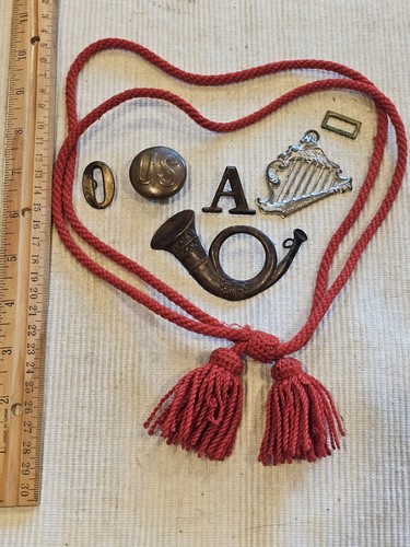 Civil War Artillery Ordance Red Hat Rope & Infantry Insignia + Extras L@@K!!!