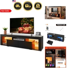 TV Stand 63 Inch Modern Entertainment Center for 60 70 Inch TV Black