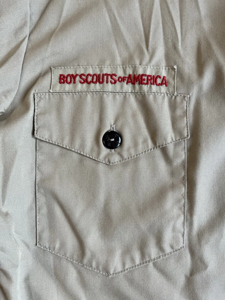 Vtg Boy Scouts Of America Uniform Shirt Mens S  Patches Camp BSA Adult 90s S/S - Image 2 of 4