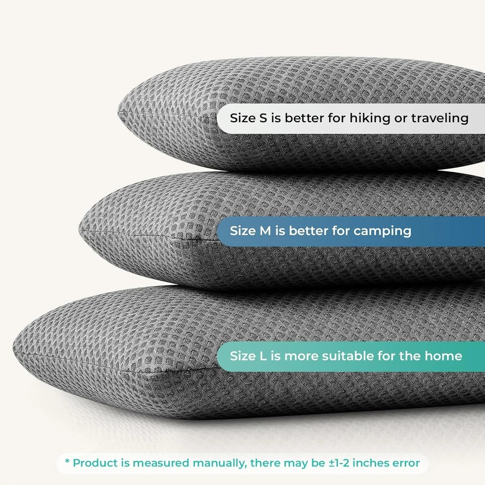 Travel Pillow Memory Foam Pillows, Camping Pillow-Compressible Medium Firm, Brea