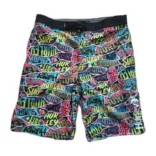New Hurley Boys Surf Board Shorts Multicolor Neon 20/30 Inseam 10" Above Knee