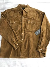 Brixton Jacket Mens Medium Brown New West Relaxed Corduroy Overshirt Shacket