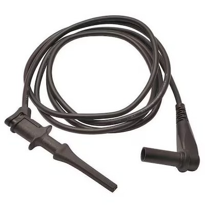 Test Clip Lead, Cat Ii 300V, Shrouded Banana Plug, 3 Ft. 4'', Pvc, Black, 4Wrd2
