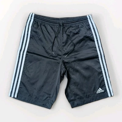 ADIDAS WVN S3 Glanz Nylon Shorts 152 Kinder schwarz Vintage Sport Freizeit Gym - Bild 1 von 4