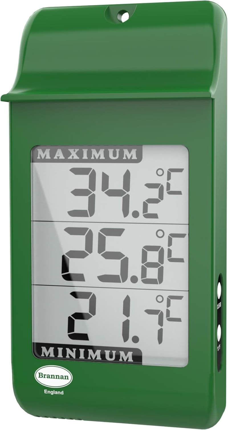 Brannan Digital Max Min Greenhouse Thermometer - Monitor Maximum and Minimum Tem