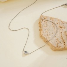 304 Stainless Steel Modern Heart Shape Pendant Necklace 15.75 In  I.97 In