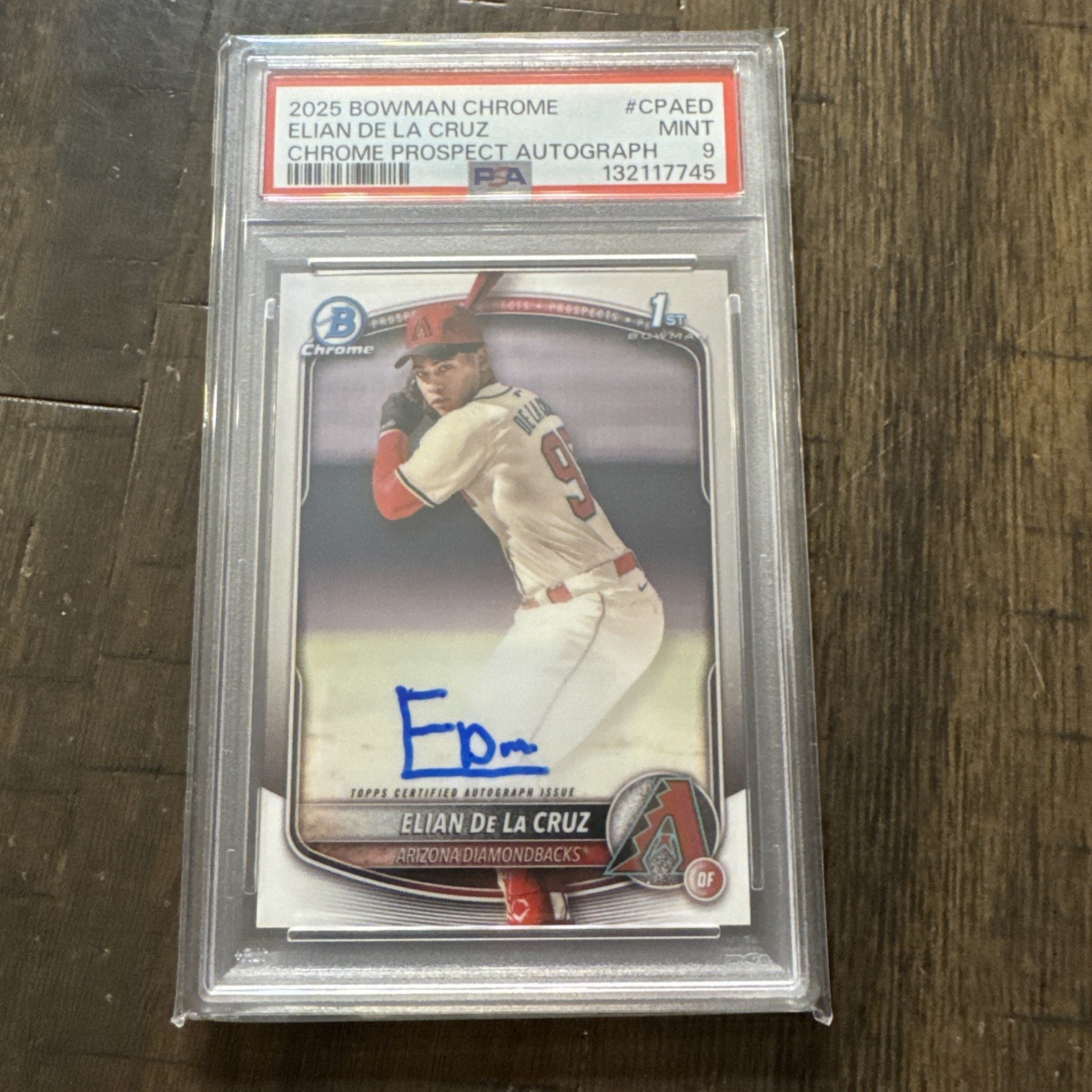 2025 Bowman Chrome Prospects Elian de La Cruz Elian de La Cruz Cpaed Auto 1st