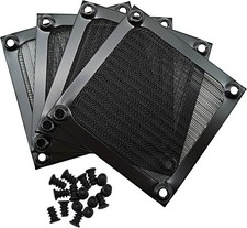 Computer fan filter grill mesh with mounting screws