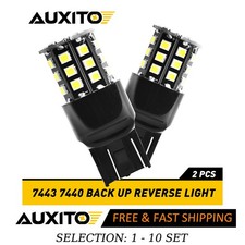 2-20PCS 7443 White LED Reverse Tail Back Up Light Bulb 2835SMD DRL Canbus AUXITO