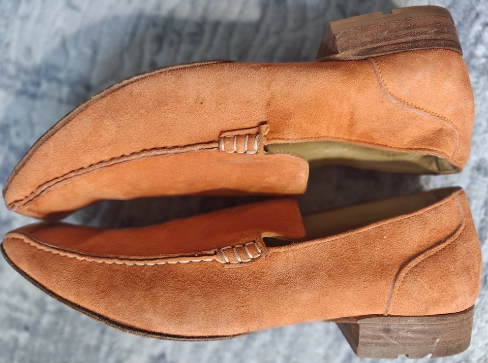 Mocasines sin cordones de gamuza Bruno Magli vintage para mujer Reino Unido 6 EE. UU. 9 hechos a mano en Italia  Foto 3 de 4