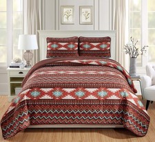 Rugs 4 Less Rustic Southwestern Quilt Stitched Western Bedspread Bedding Set ...