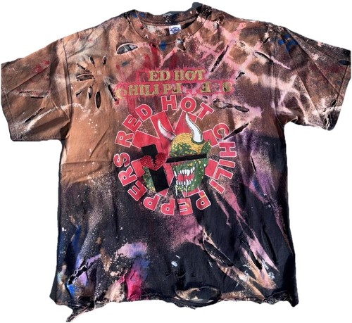 Vintage Red Hot Chili Peppers Tour T Shirt Custom Rework Size XL - Image 1