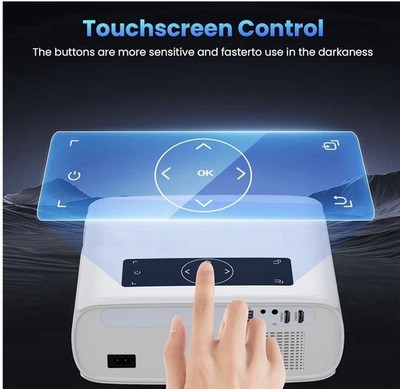 GROVIEW Projector, 15000Lux 490ANSI Native 1080P Wifi Bluetooth Projector, 300''
