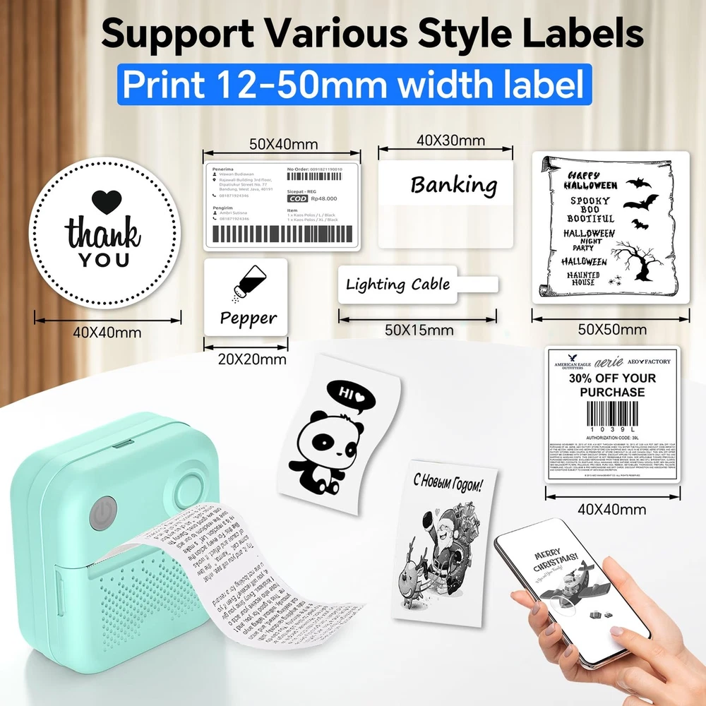 Bluetooth Thermal Label Printer with Tape – Rotema Mini Label Maker Machine